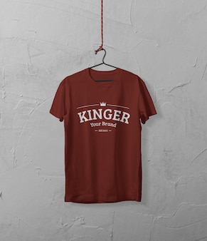 T-shirt hanged by the wall mockup