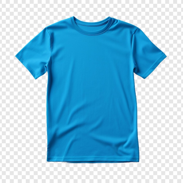 Free PSD t shirt with blue color isolated on transparent background