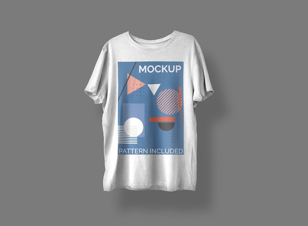 T-shirt with geometric print pattern mockup