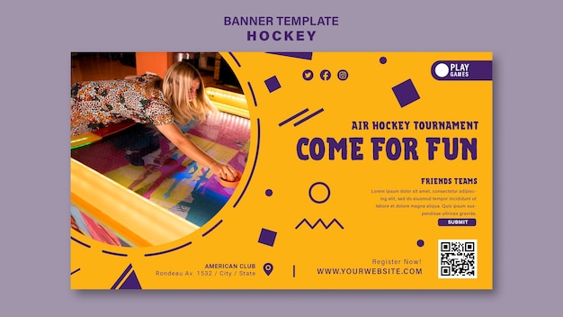 Table hockey banner design template