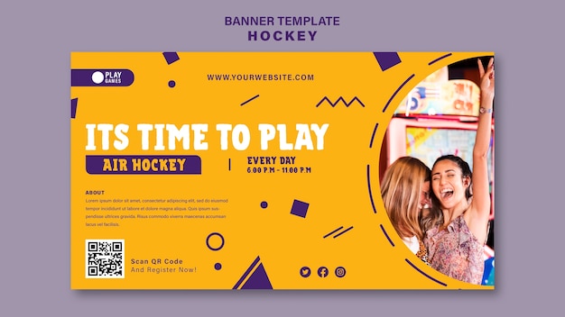 Modello di progettazione banner per hockey da tavolo