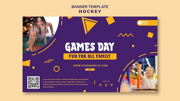 Free PSD table hockey banner design template