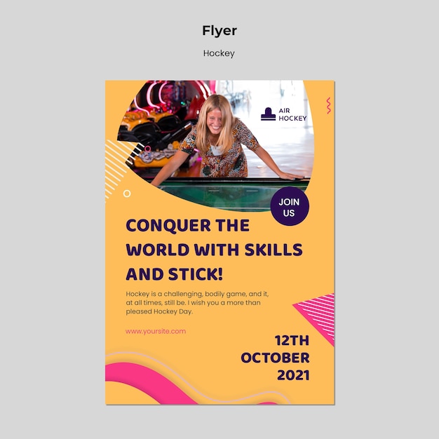 Free PSD table hockey flyer design template