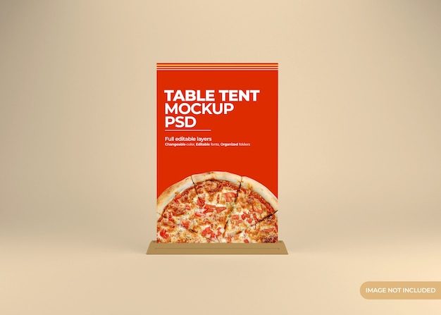 Table tent stand mockup design isolated