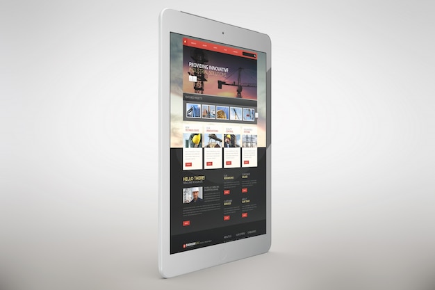 Free PSD tablet mock up lateral view