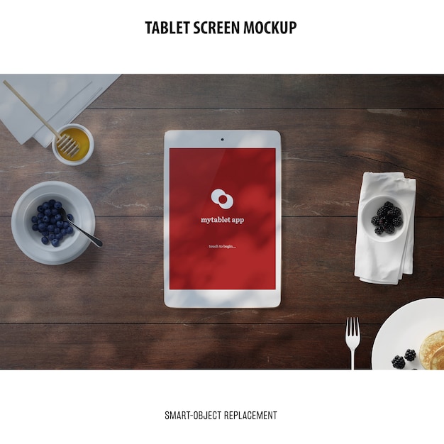 Mockup dello schermo del tablet