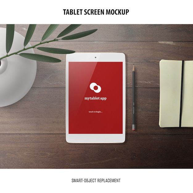 Mockup dello schermo del tablet