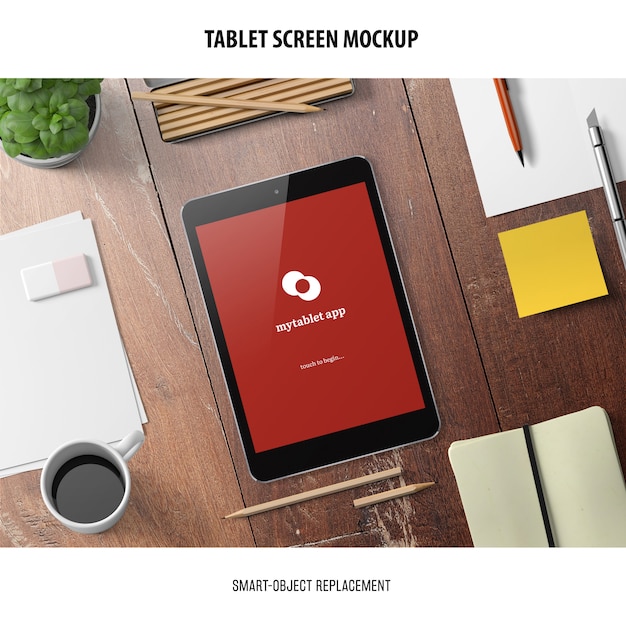 PSD gratuito mockup dello schermo del tablet