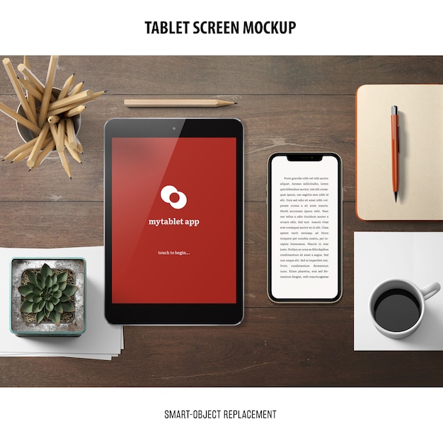 Tablet Screen Mockup – Free PSD Template