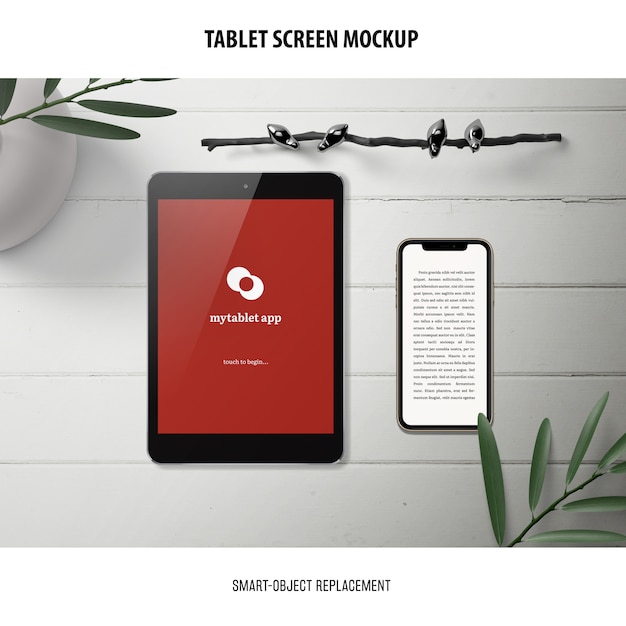 Tablet screen mockup