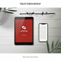 PSD gratuito mockup dello schermo del tablet