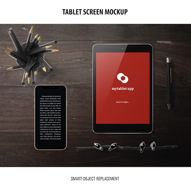 PSD gratuito mockup dello schermo del tablet