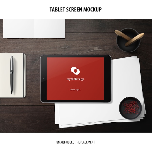 Free PSD tablet screen mockup