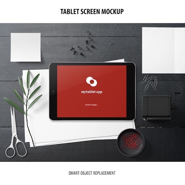 Free PSD tablet screen mockup