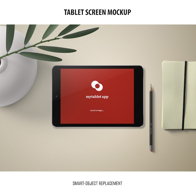 Free PSD tablet screen mockup