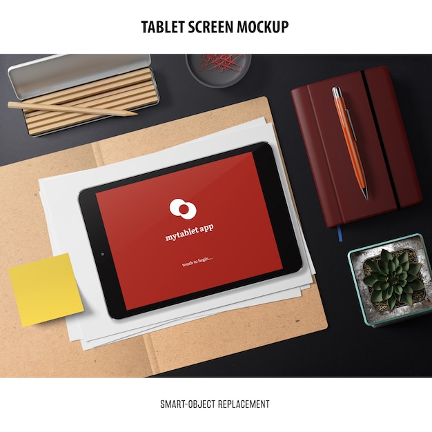 Free PSD tablet screen mockup