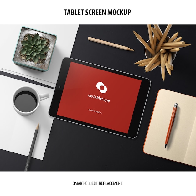 Free PSD tablet screen mockup