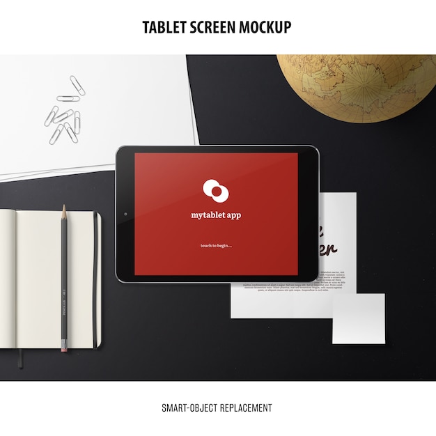 Mockup dello schermo del tablet