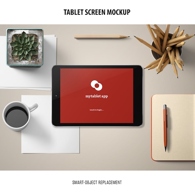 PSD gratuito mockup dello schermo del tablet