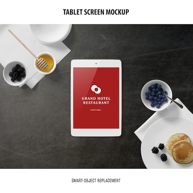 Mockup dello schermo del tablet