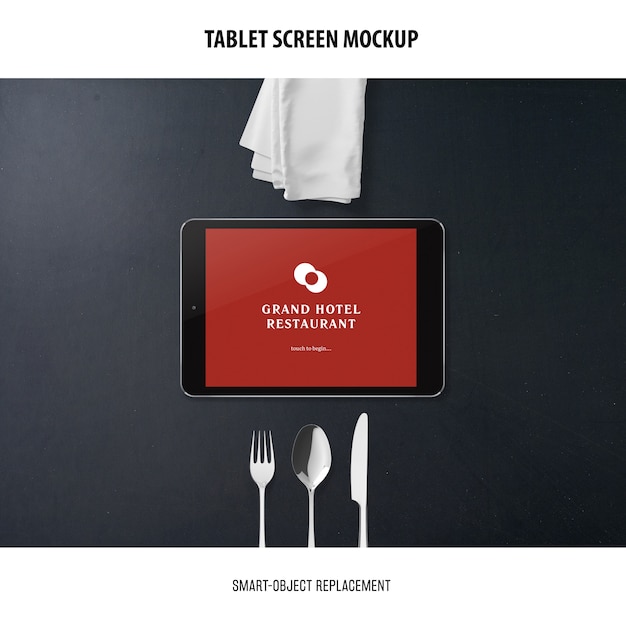 Mockup dello schermo del tablet