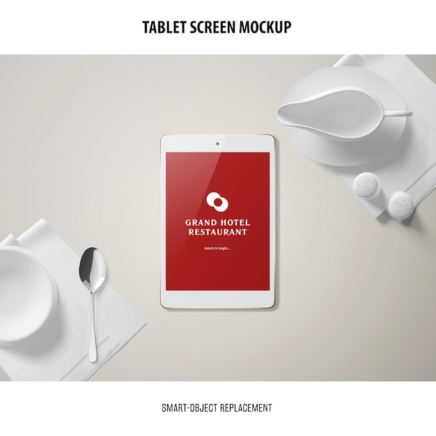 Tablet screen mockup