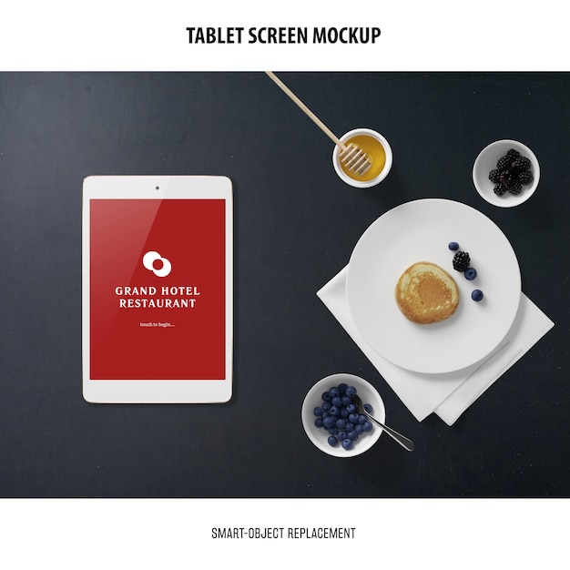 PSD gratuito mockup dello schermo del tablet