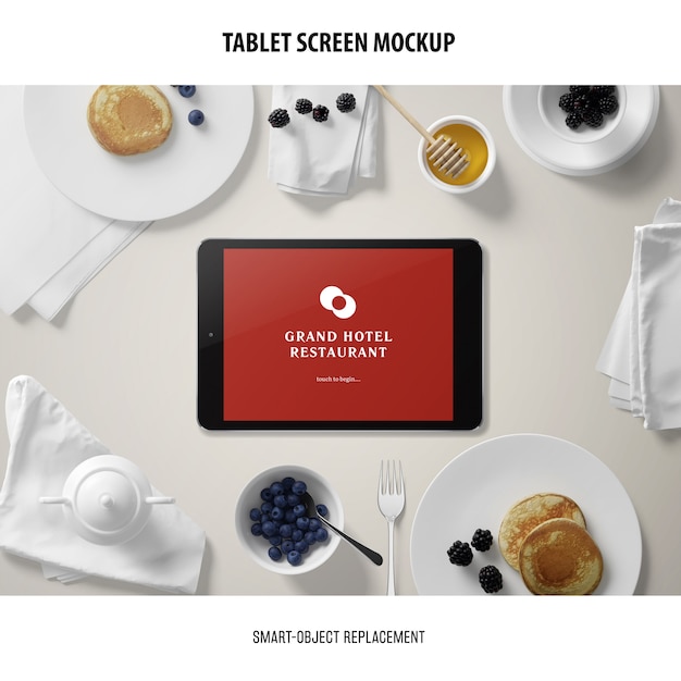 Mockup dello schermo del tablet