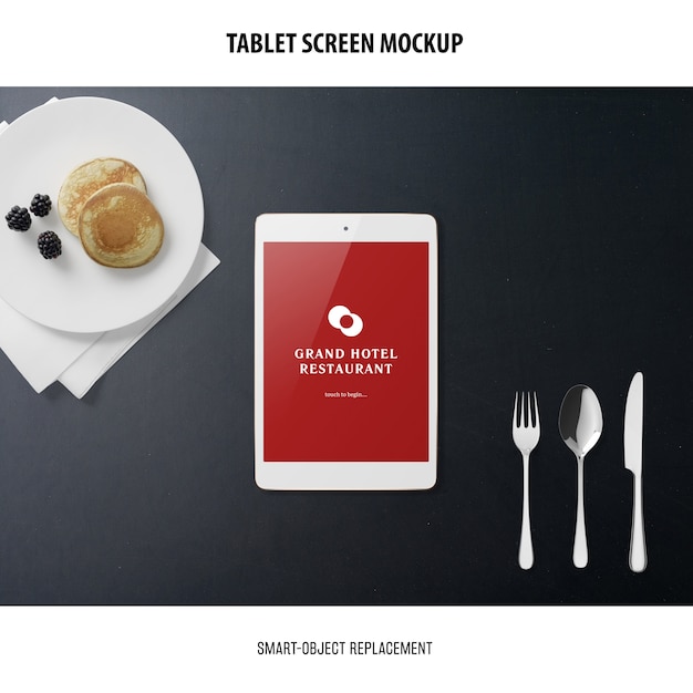 Tablet screen mockup