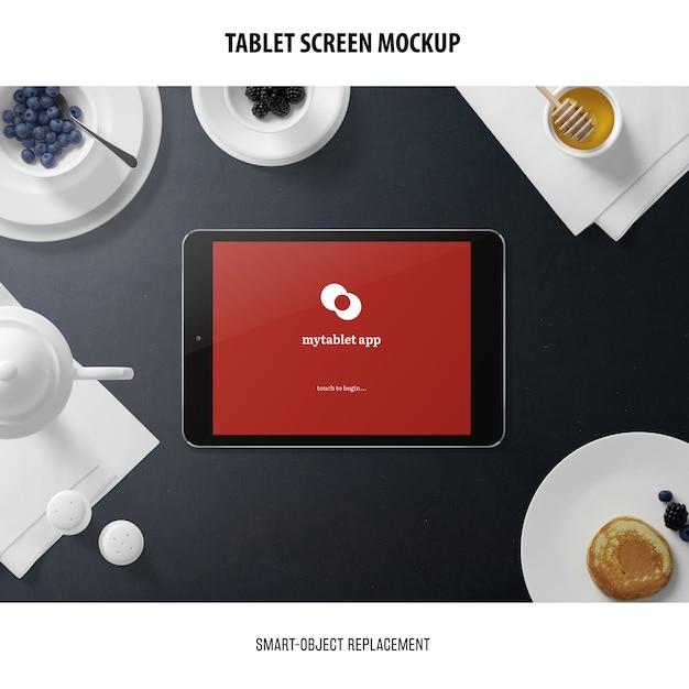 Mockup dello schermo del tablet