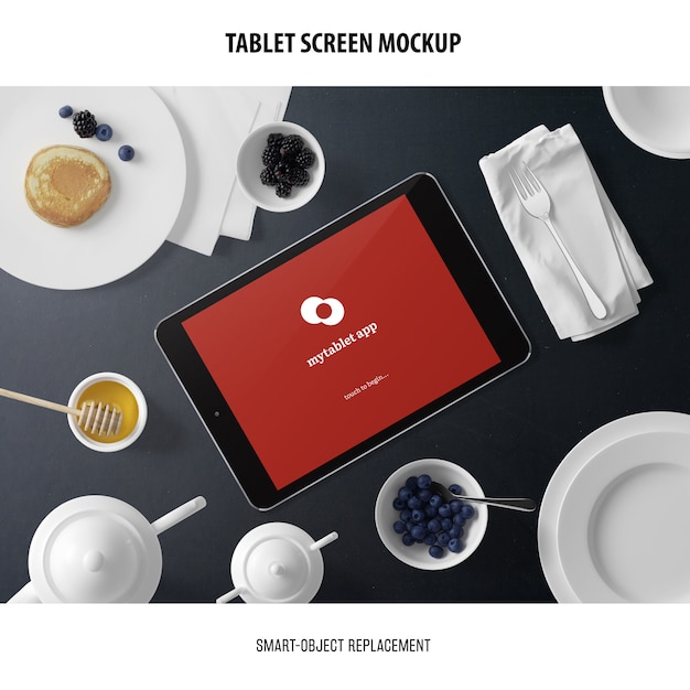 Free PSD tablet screen mockup