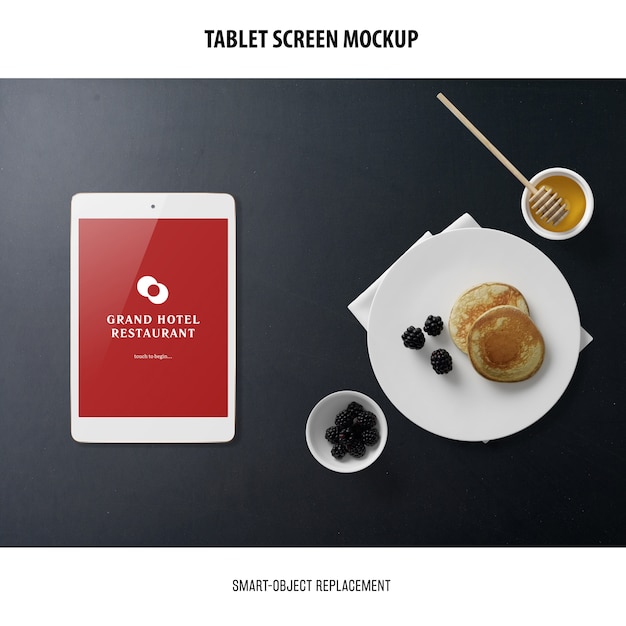 Mockup dello schermo del tablet