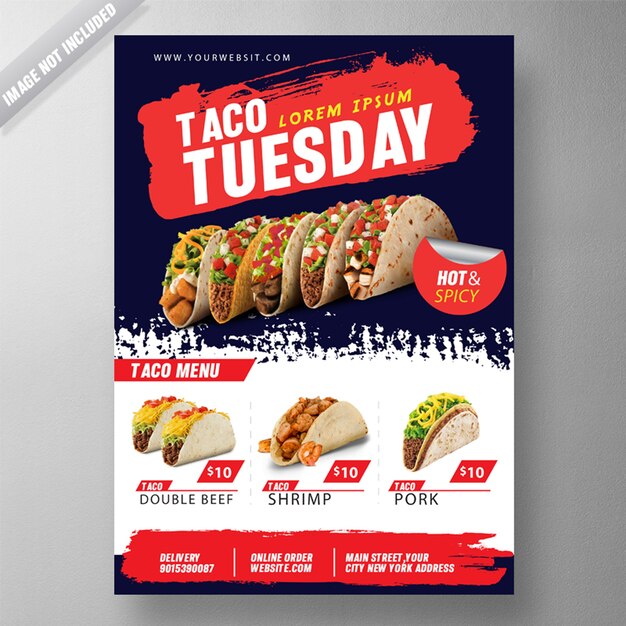 taco tuesday flyer psd template