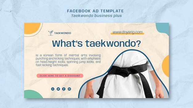 Free PSD taekwondo practice facebook template