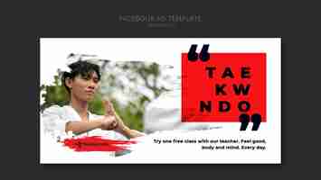 Free PSD taekwondo practice facebook template