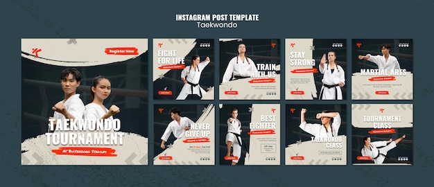 PSD gratuito taekwondo pratica post su instagram