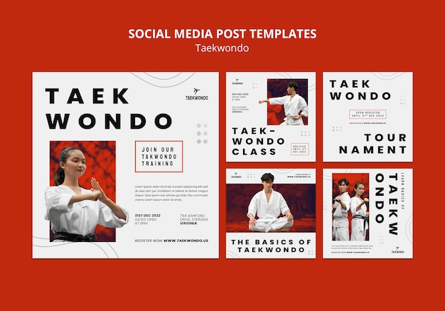 PSD gratuito taekwondo pratica post su instagram