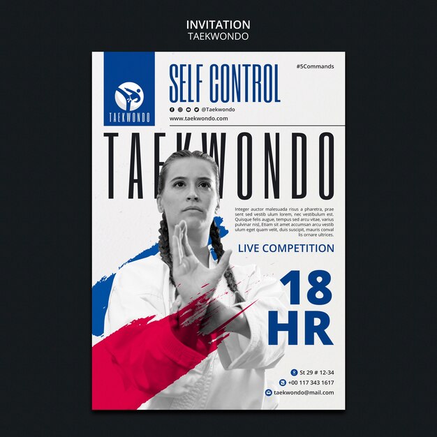 Taekwondo practice invitation template