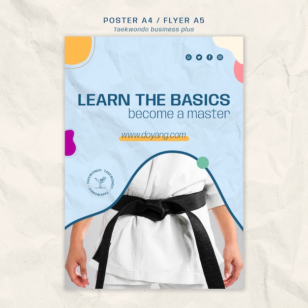 Free PSD taekwondo practice poster template