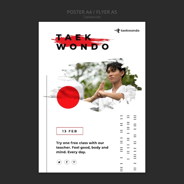 Free PSD taekwondo practice poster template