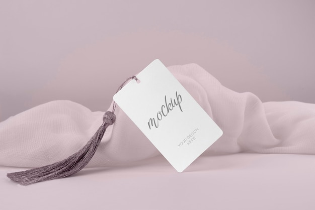 Tags with ribbon design mockup