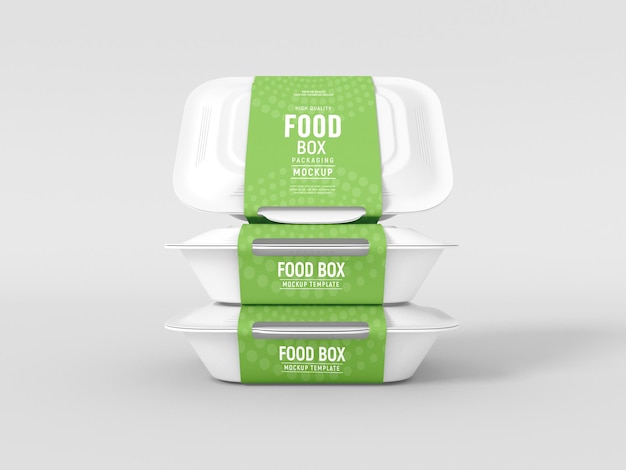 Мокап упаковки коробки для еды take away