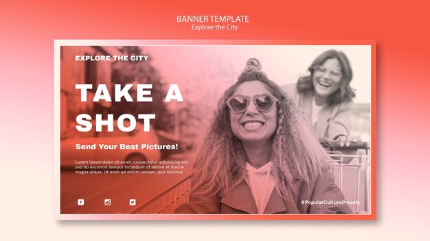 Take a shot explore the city  banner template