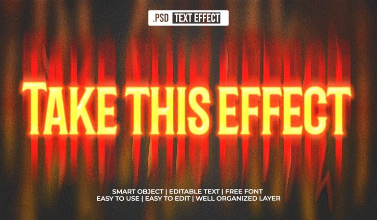 Free PSD take this effect text style effect