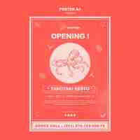 Free PSD takoyaki restaurant opening poster