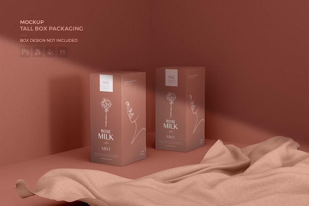 Tall box packaging mockup