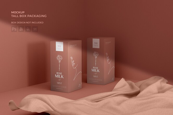 Tall box packaging mockup