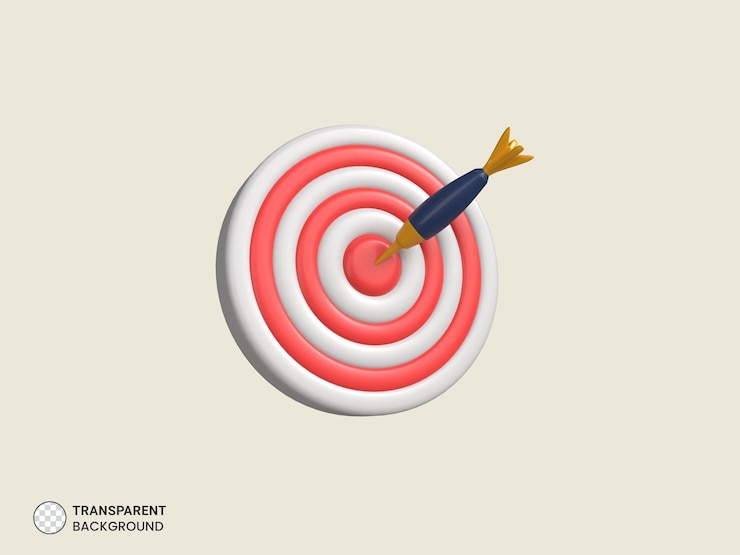 Free PSD target with arrow icon isolated 3d render illustration