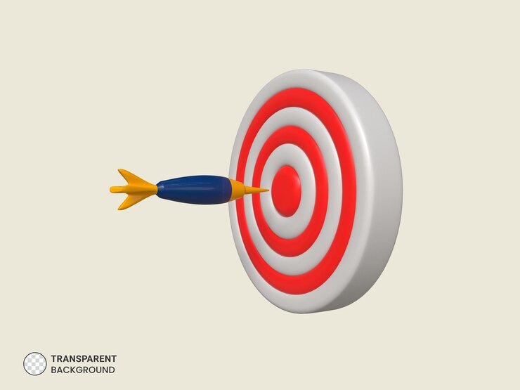 Free PSD target with arrow icon isolated 3d render illustration