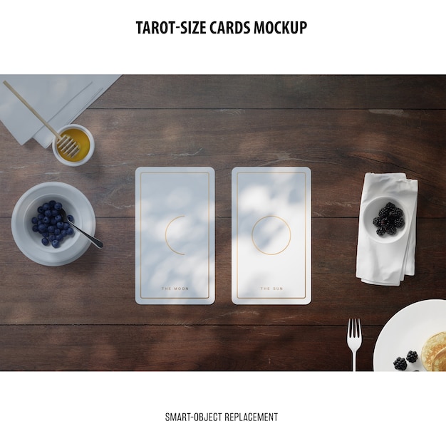 Free PSD tarot card with foil stamping mockup